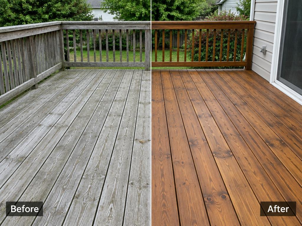 Deck Restore & Stain before and after