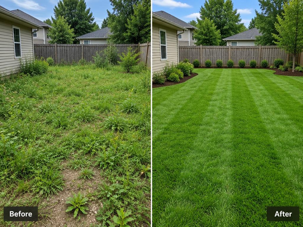 Lawn Revival before and after